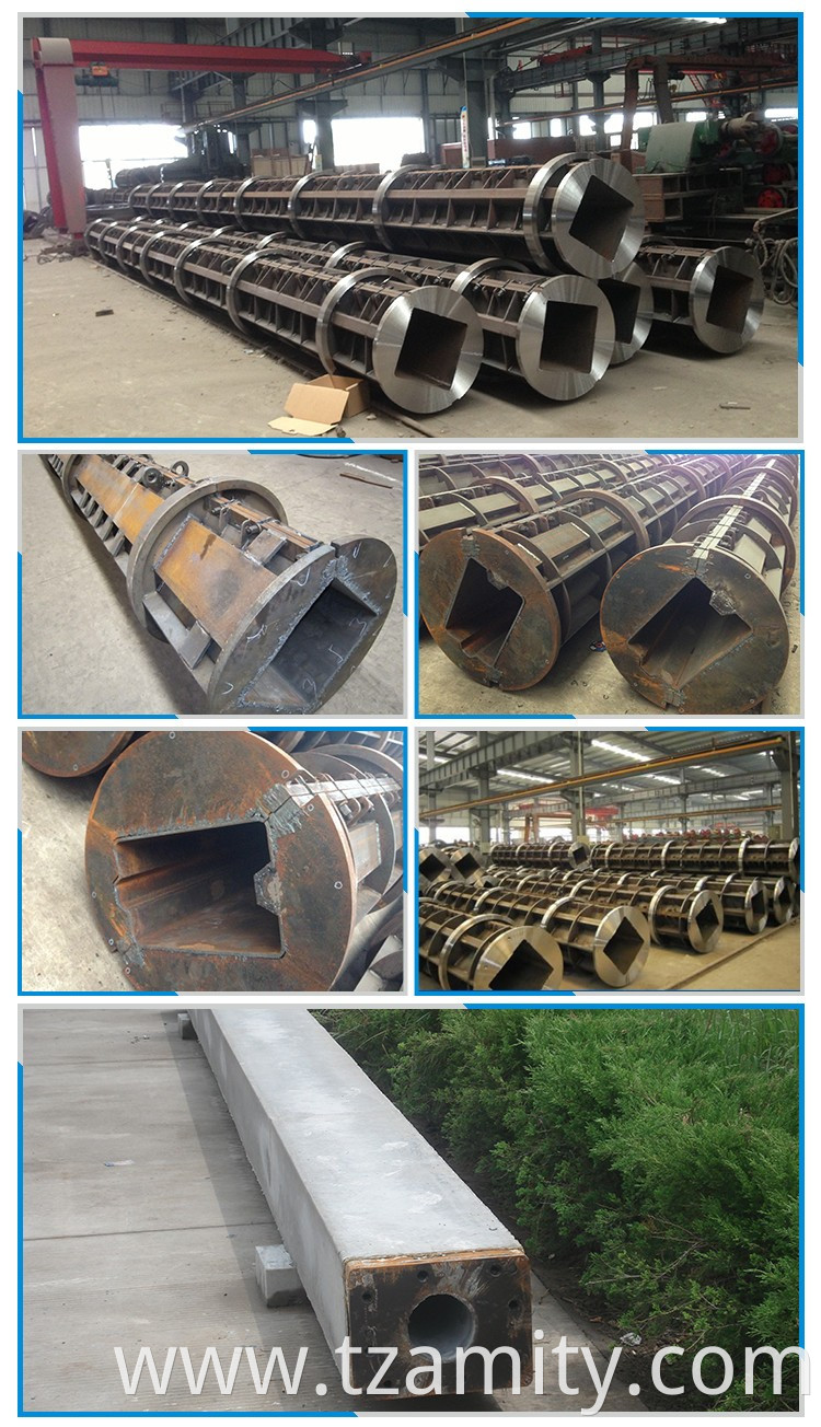 Square shape concrete spun pile steel mould